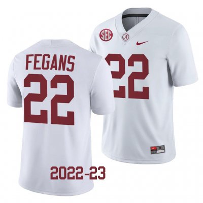 Men's Alabama Crimson Tide #22 Trequon Fegans White 2022-23 NCAA College Football Jersey 2403SCXF8